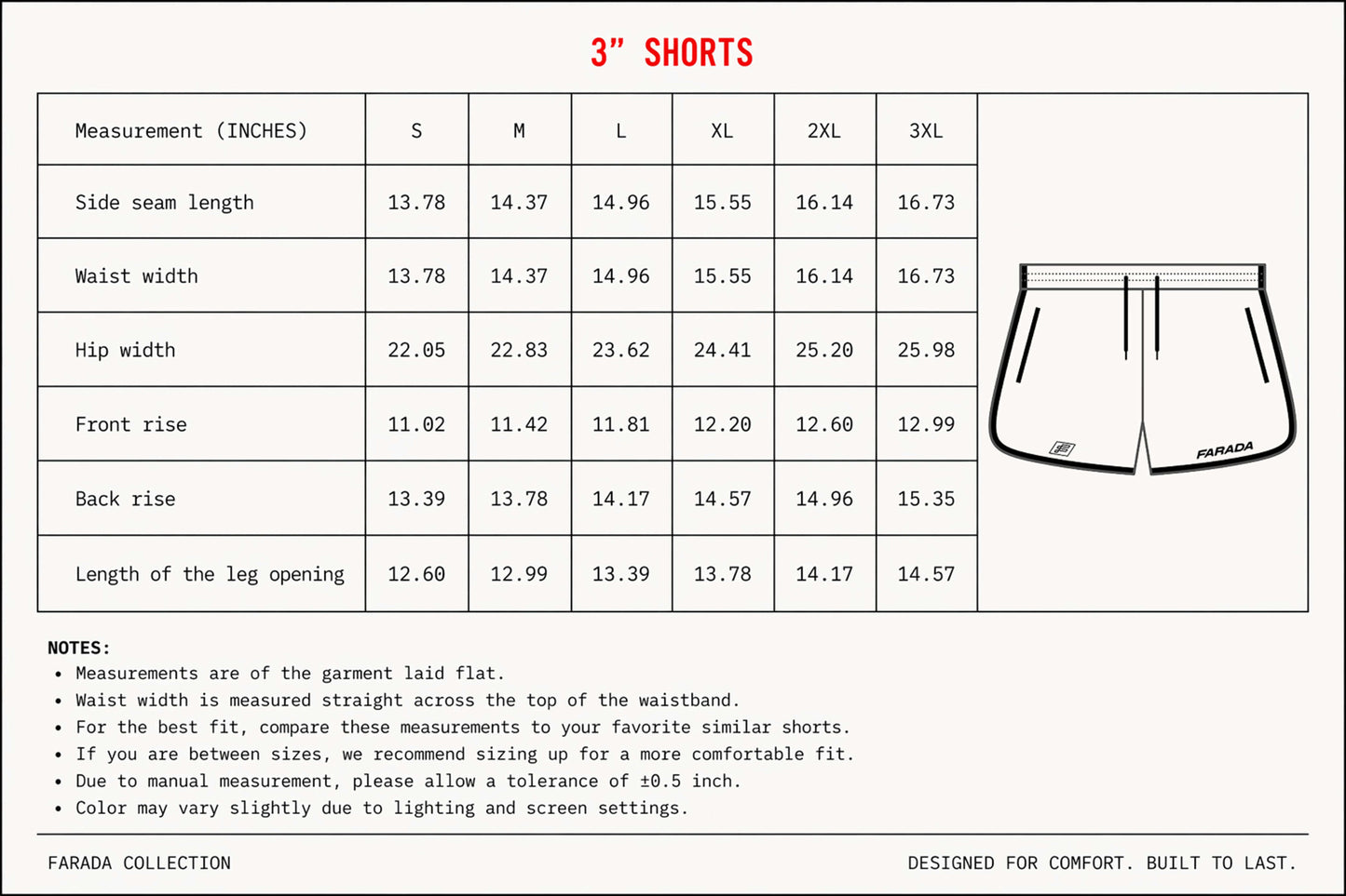 FARADA 3" Tour Shorts