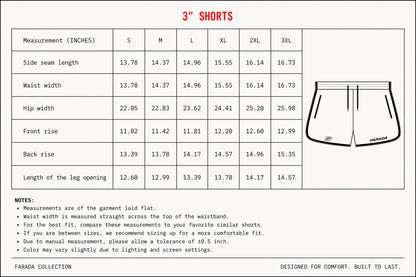 FARADA 3" Tour Shorts