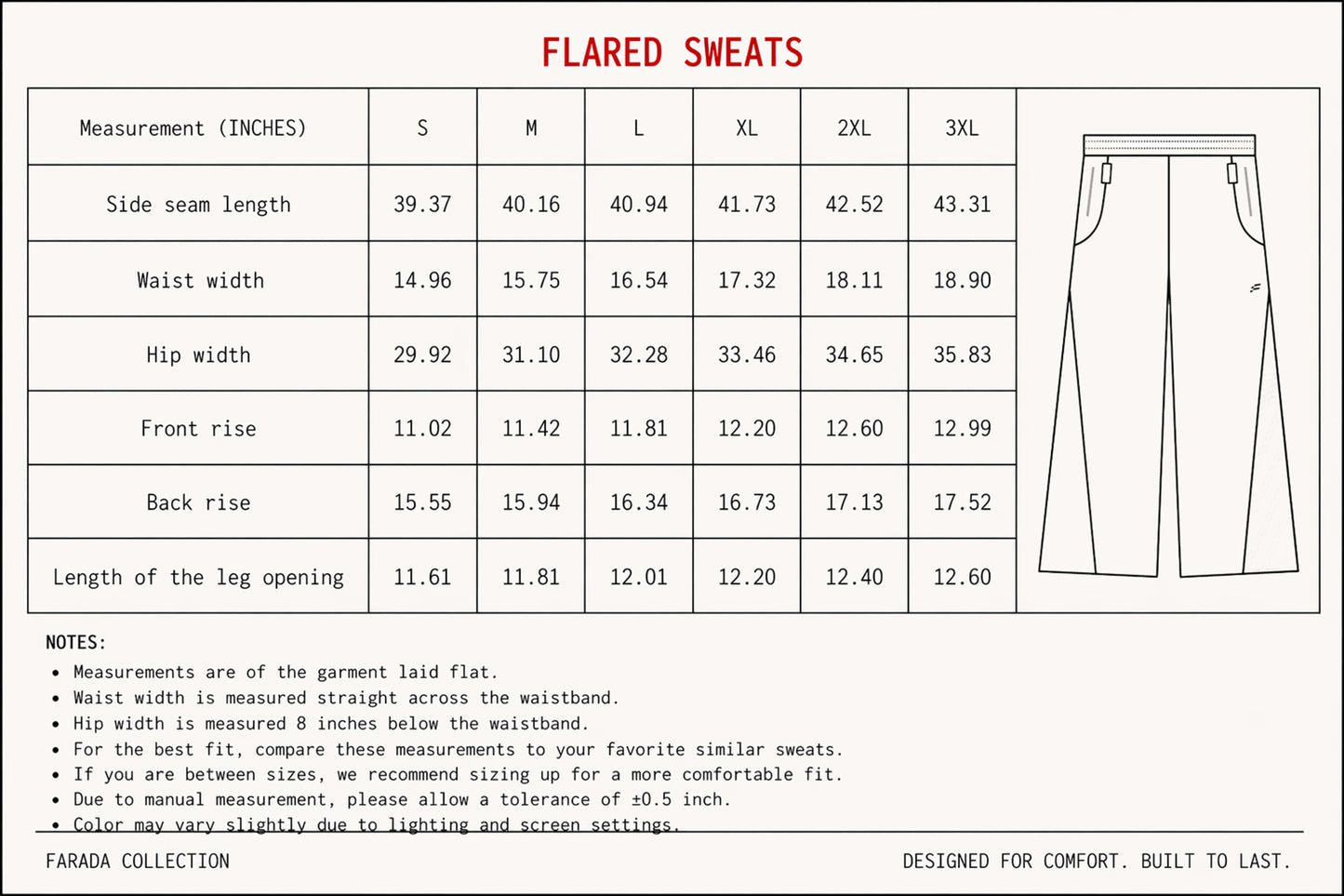 FARADA Flared Sweats