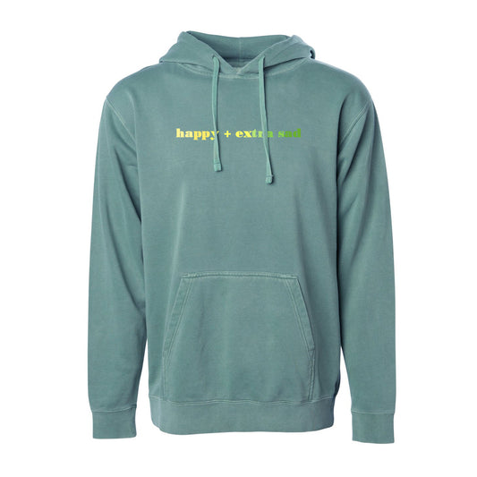 Happy+Extra Sad Green Hoodie