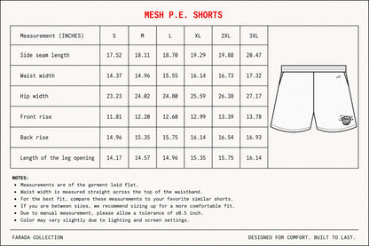 FARADA Mesh P.E. Shorts